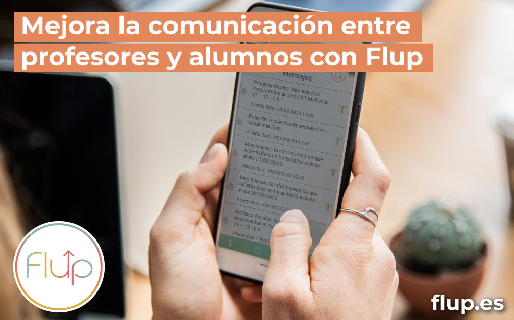 Ejemplo de mejorar la comunicación con alumnos usando Flup
